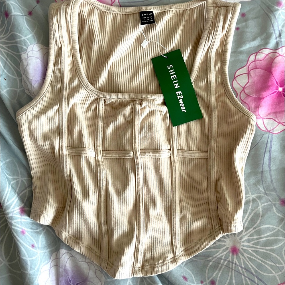 SHEIN beige corset top